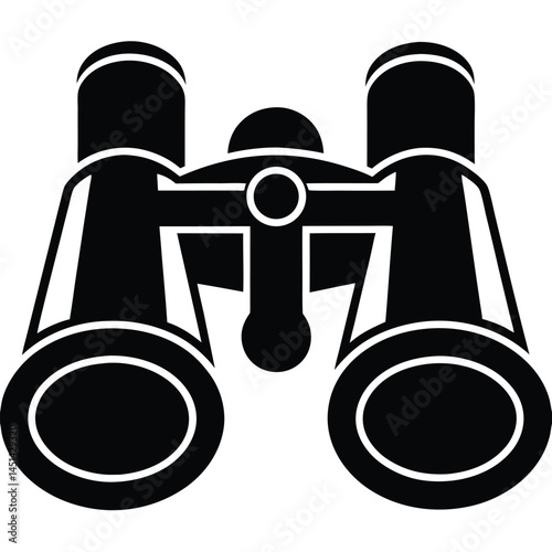 Minimalistic vector silhouette of binoculars with simple design