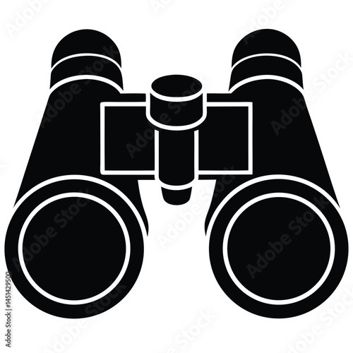 Minimalistic vector silhouette of binoculars with simple design