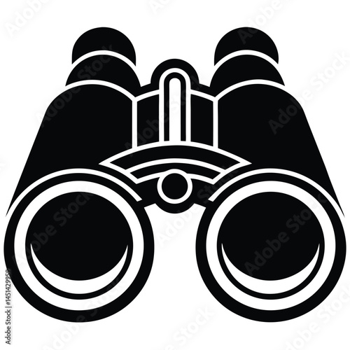 Minimalistic vector silhouette of binoculars with simple design