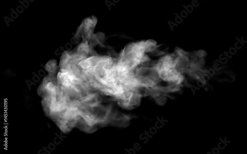 Close-up photo set of abstract white smoke or vapor floating on black background. Fog and clouds effect for design. Smog elements.	