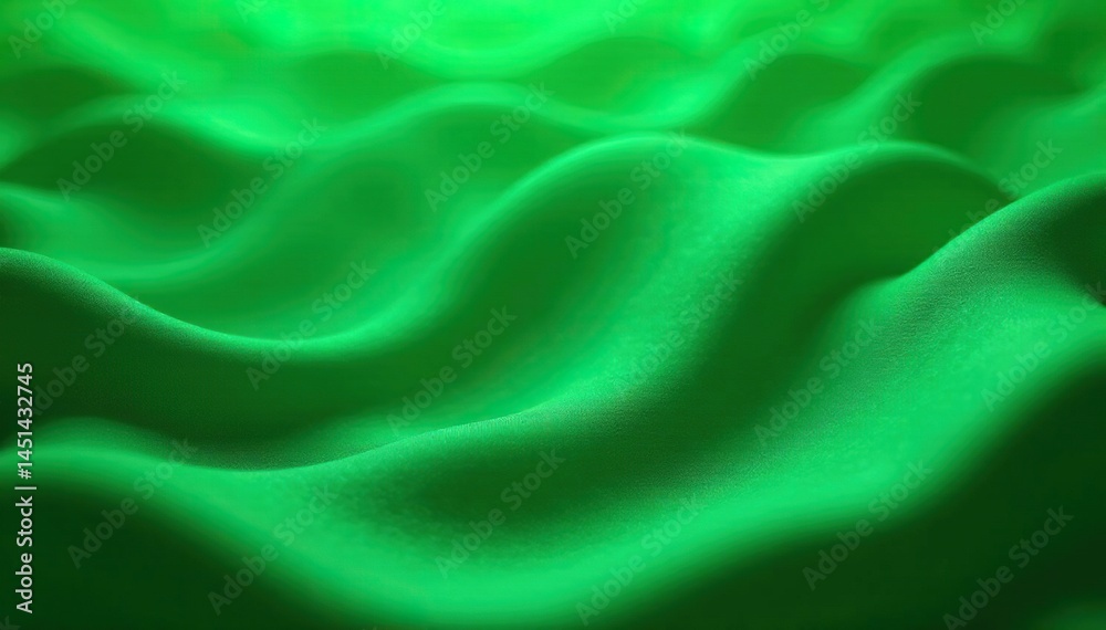 Obraz premium Interlocking wavy stripes, vibrant green tones, repeat, abstract, pattern
