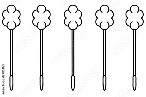 Cotton swabs daily Line art