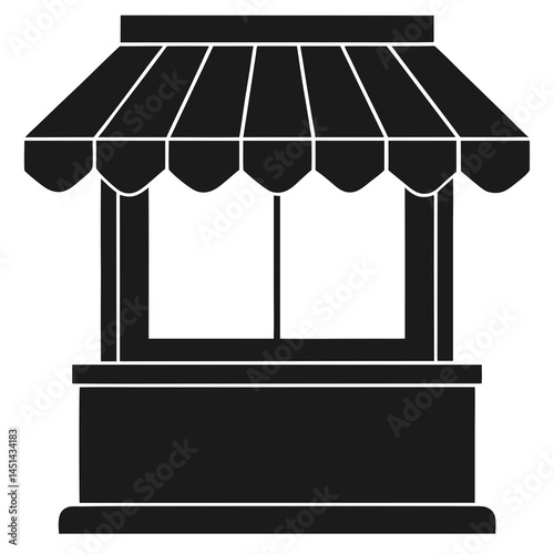 Small Business Storefront Kiosk icon silhouette vector illustration