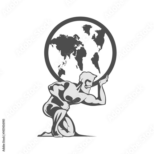 Atlas statue logo design