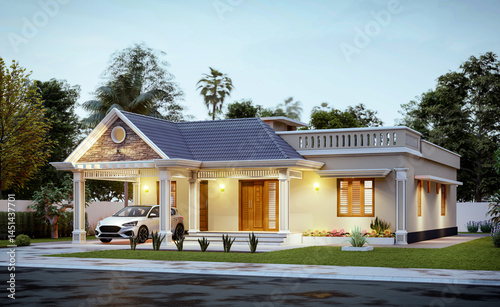 3d illustration of a newly built luxury home
