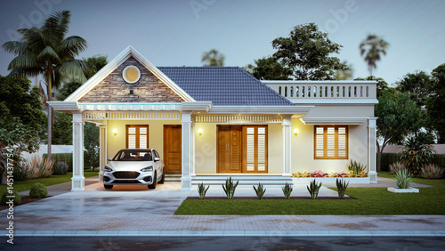 3d illustration of a newly built luxury home
