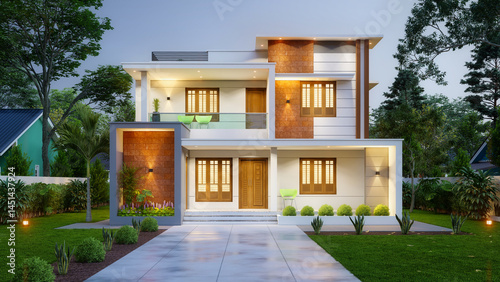3d illustration of a newly built luxury home
