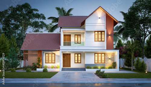 3d illustration of a newly built luxury home
