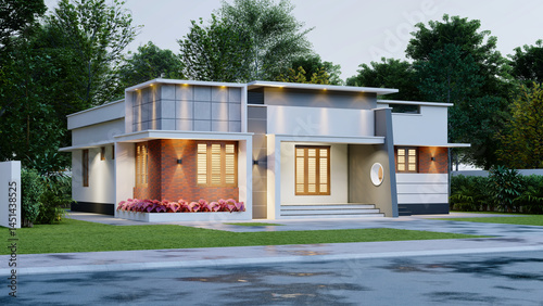 3d illustration of a newly built luxury home
