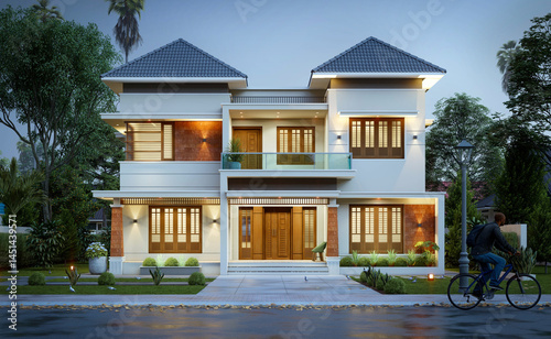 3d illustration of a newly built luxury home
