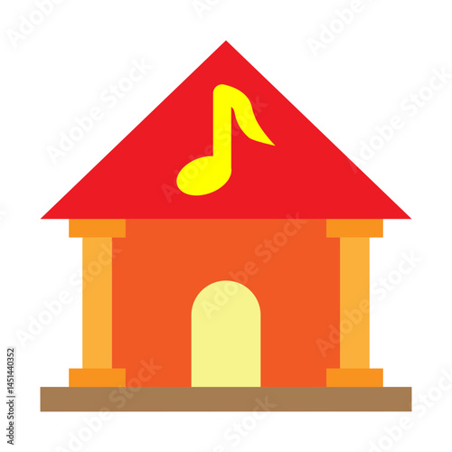 Music School Vector Flat Icon Design