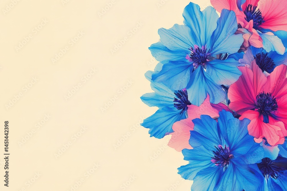 Obraz premium Vibrant, pastel-colored flowers in a bouquet arrangement.