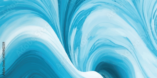 Abstract soft blue and white abstract water color ocean wave texture background. Ethereal Ocean Wave Texture in Soft Blue and White: A Dreamlike Watercolor Representation of the Flowing Tides, 