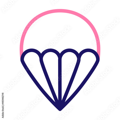 paratrooping Vector Line Two Colors Icon Design