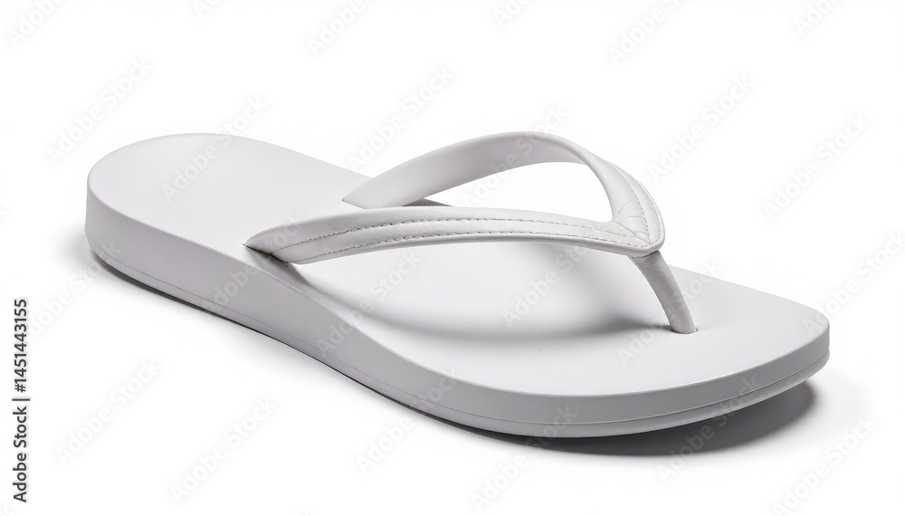 Single white flip-flop isolated on white background, minimalism, image Single white flip-flop isolated on white background, minimalism, image