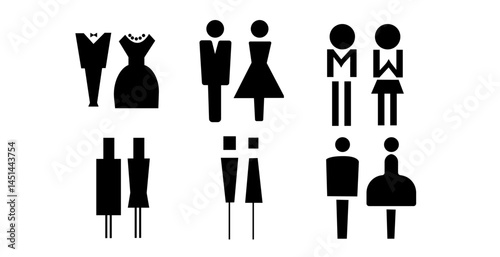 Dresses collection with statue,Ladies and gents collection of dresses