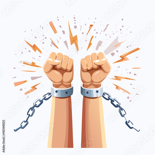Two Fists in Handcuffs – Symbol of Resistance, Captivity, or Fight for Freedom

