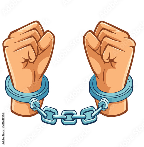 Two Fists in Handcuffs – Symbol of Resistance, Captivity, or Fight for Freedom

