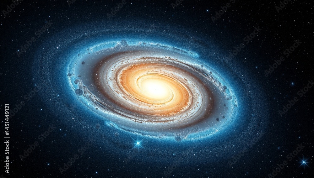 Fototapeta premium blue spiral galaxy