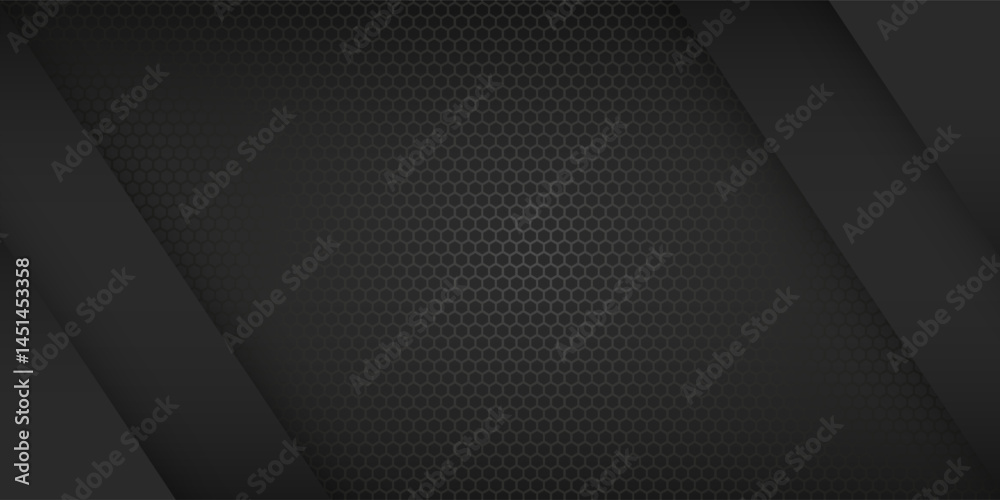 Black modern material design with hexagonal pattern, dark overlayed sheets of paper, corporate template for your business, vector Black modern material design with hexagonal pattern, dark overlayed sheets of paper, corporate template for your business, vector