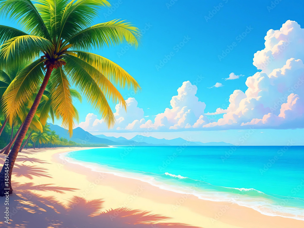 Fototapeta premium Tropical beach paradise with turquoise water.