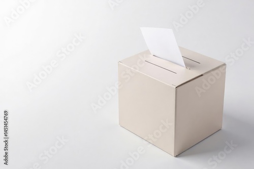 Close-up of ballot paper with marked box, isolated on white , poll, ballot, decision