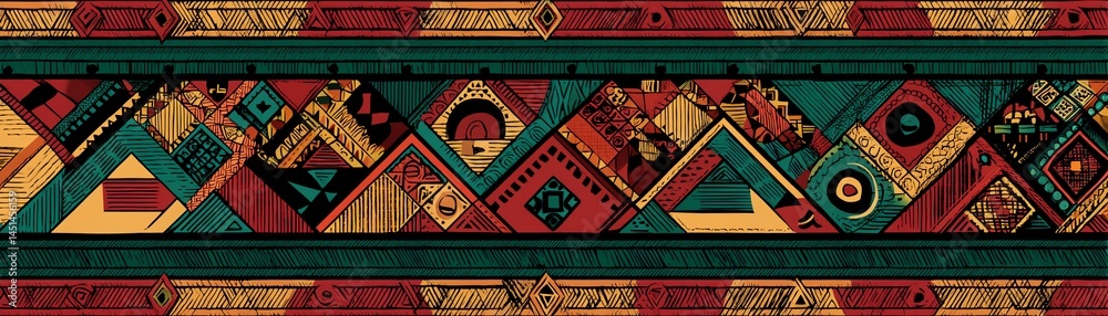 Colorful geometric pattern on a vibrant background, perfect for creative designs.
