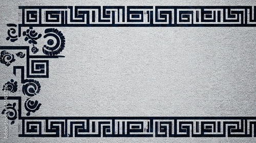 Obraz na płótnie Decorative pattern with Greek motifs on a textured background, ideal for design projects. w salonie