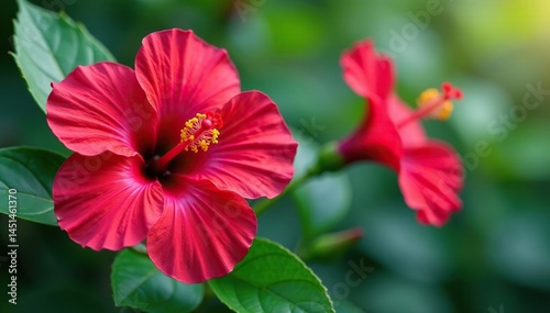 Bold hibiscus blooms in vibrant tropical colors, tropical, exotic, hawaiian