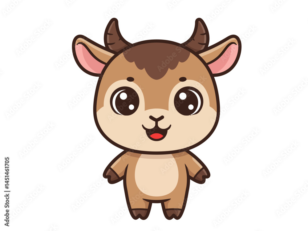 Charming Vector Illustration Of A Baby Goat With Big Adorable Eyes Showcasing A Cute And Whimsical Style Against A Clean White Backdrop Radiating Innocence And Youthful Joy In Design Charming Vector Illustration Of A Baby Goat With Big Adorable Eyes Showcasing A Cute And Whimsical Style Against A Clean White Backdrop Radiating Innocence And Youthful Joy In Design