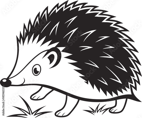 Vector silhouette of Hedgehog on a plain white background