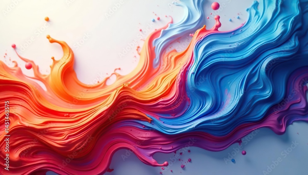 Obraz premium Fluid flowing paint swirls, vibrant color Ideal for intro sequence, intro, stylish