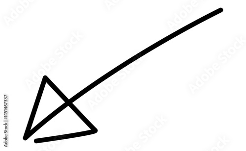 一筆書きの矢印　左下