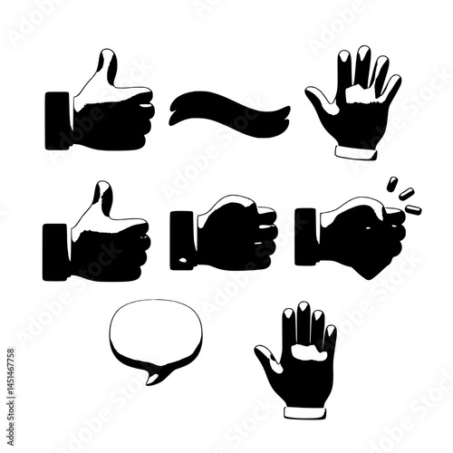 set of hand gestures