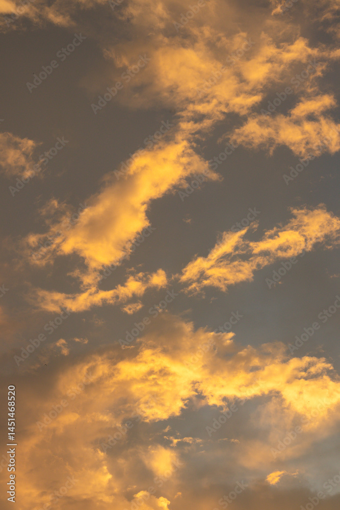 Obraz premium Golden Clouds at Sunset