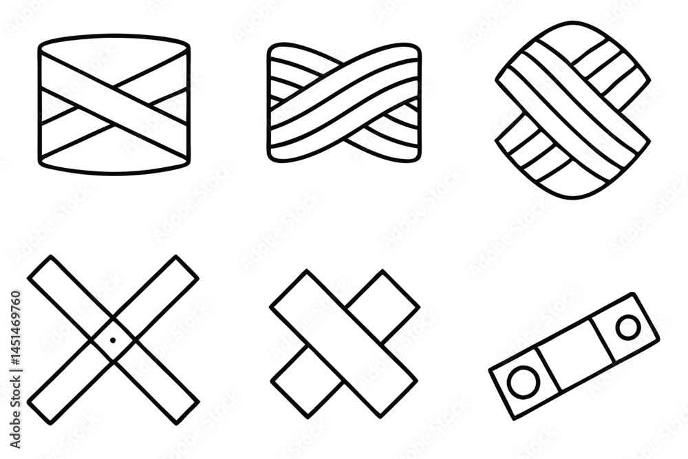 Elastic bandages fast recovery Line art Elastic bandages fast recovery Line art