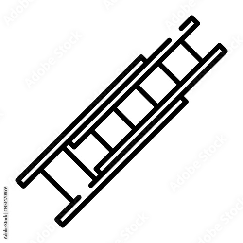 Double extension ladders black line icon