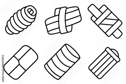 Elastic bandages muscle relief Line art