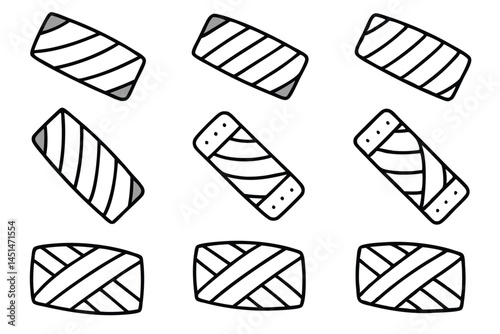 Elastic bandages for sprains Line art