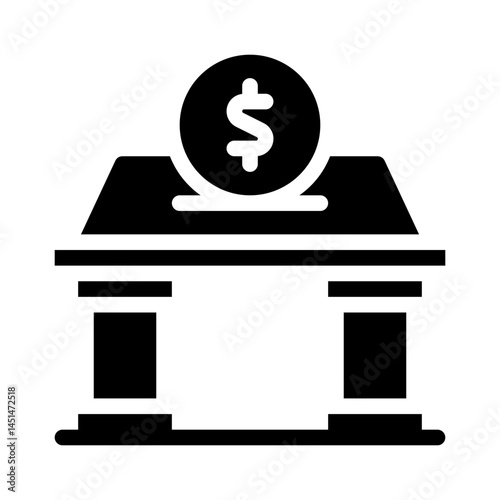 central bank decision glyph icon