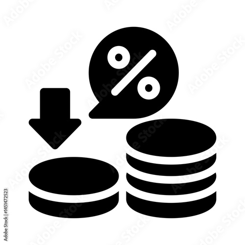deflation strategy glyph icon