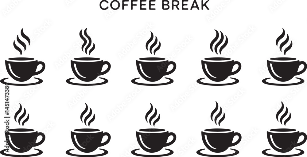 Obraz premium set of coffee cups