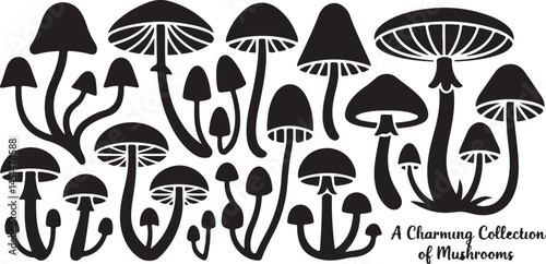 A set of vector images of mashroom