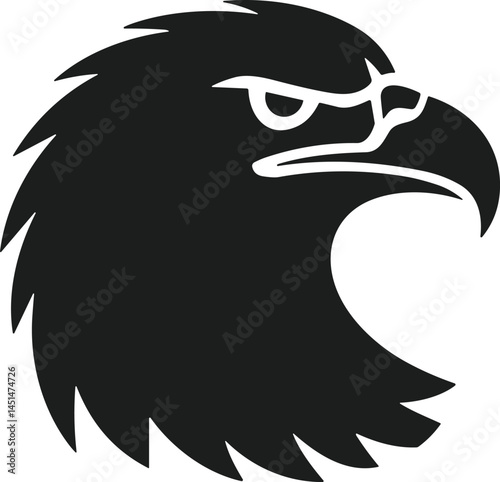 American Eagle Head Silhouette Vector – Symbol of Freedom and Strength for Independence Day