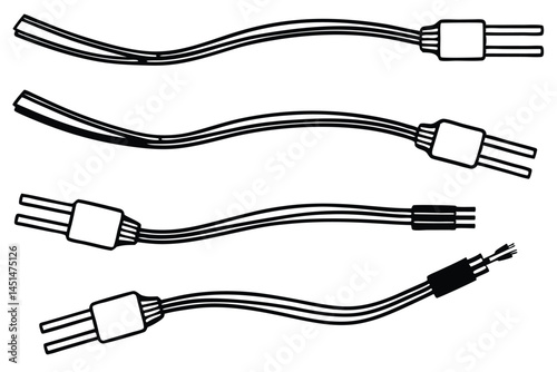 Electrical wires power distribution Line art