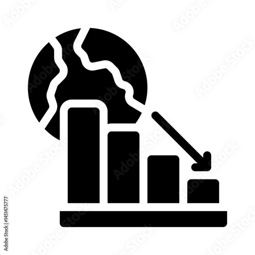 recession glyph icon