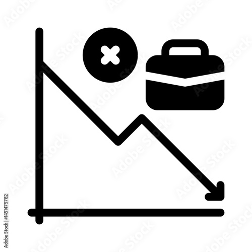 unemployment rate glyph icon