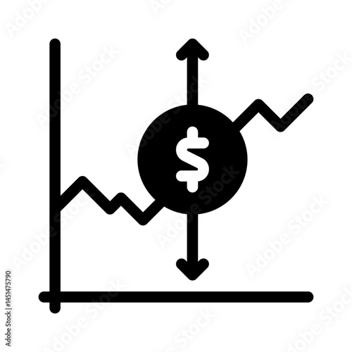 market fluctuation glyph icon