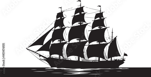 ship on white background