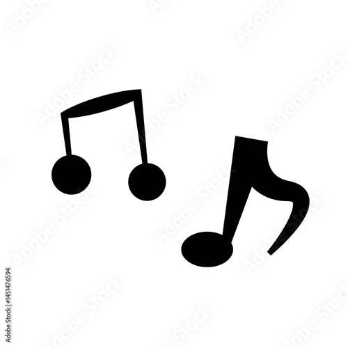 Musical notes melody simple icon